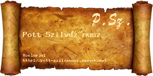 Pott Szilvánusz névjegykártya